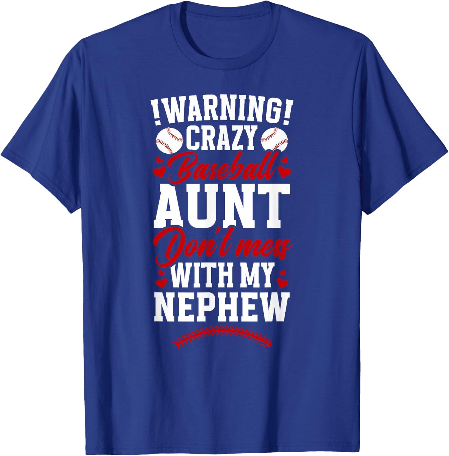 Crazy Baseball Aunt Of A Baseball Player Auntie T-Shirt - T-Shirt | Royal