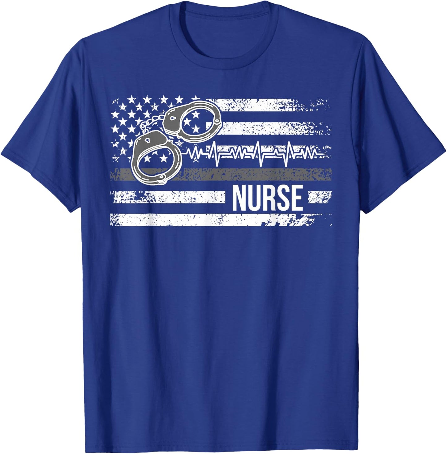 Correctional Nurse American Flag Corrections Nursing T-Shirt - T-Shirt | Royal