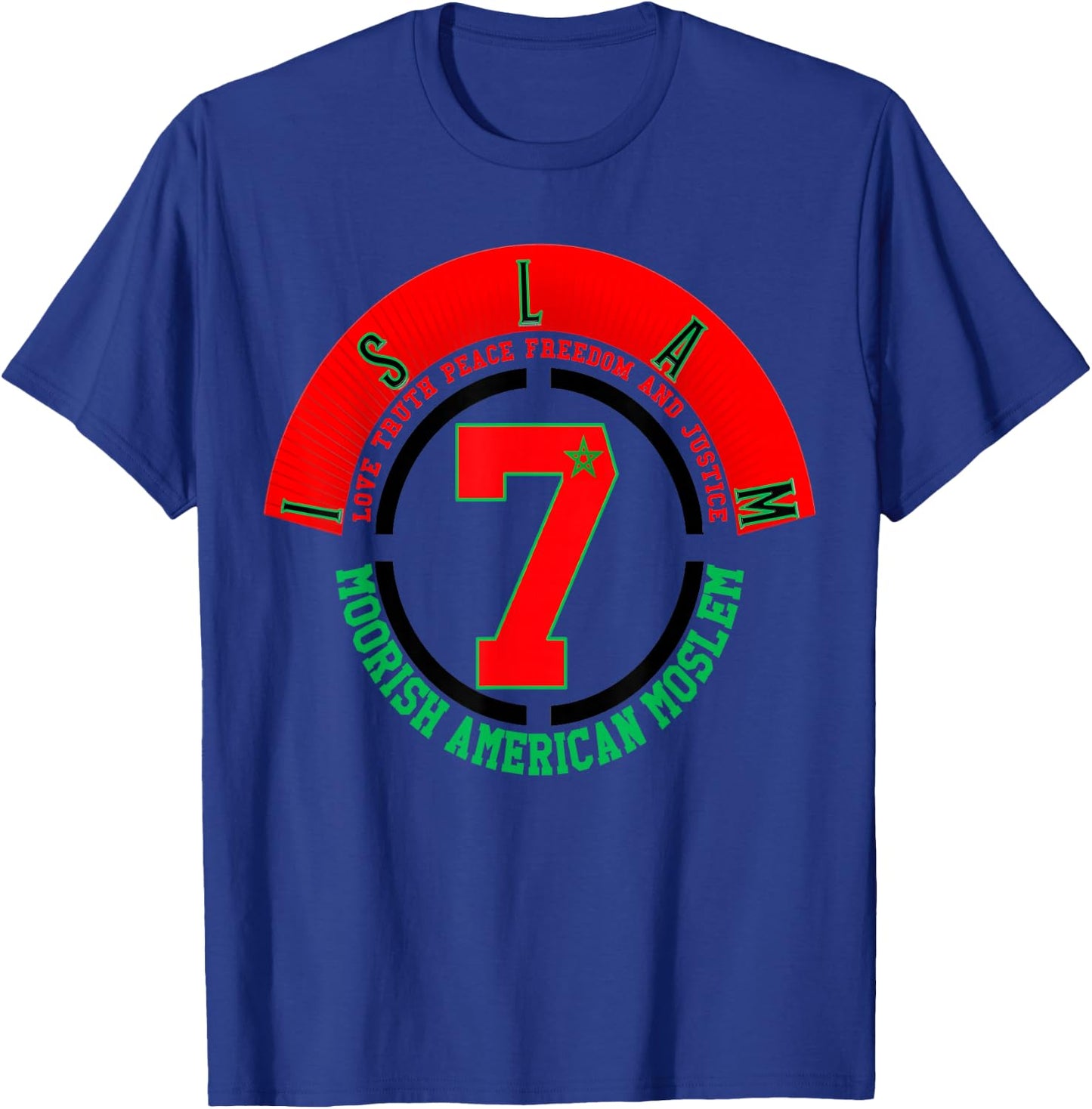 Moorish American Stylized Circle 7 T-Shirt - T-Shirt | Royal