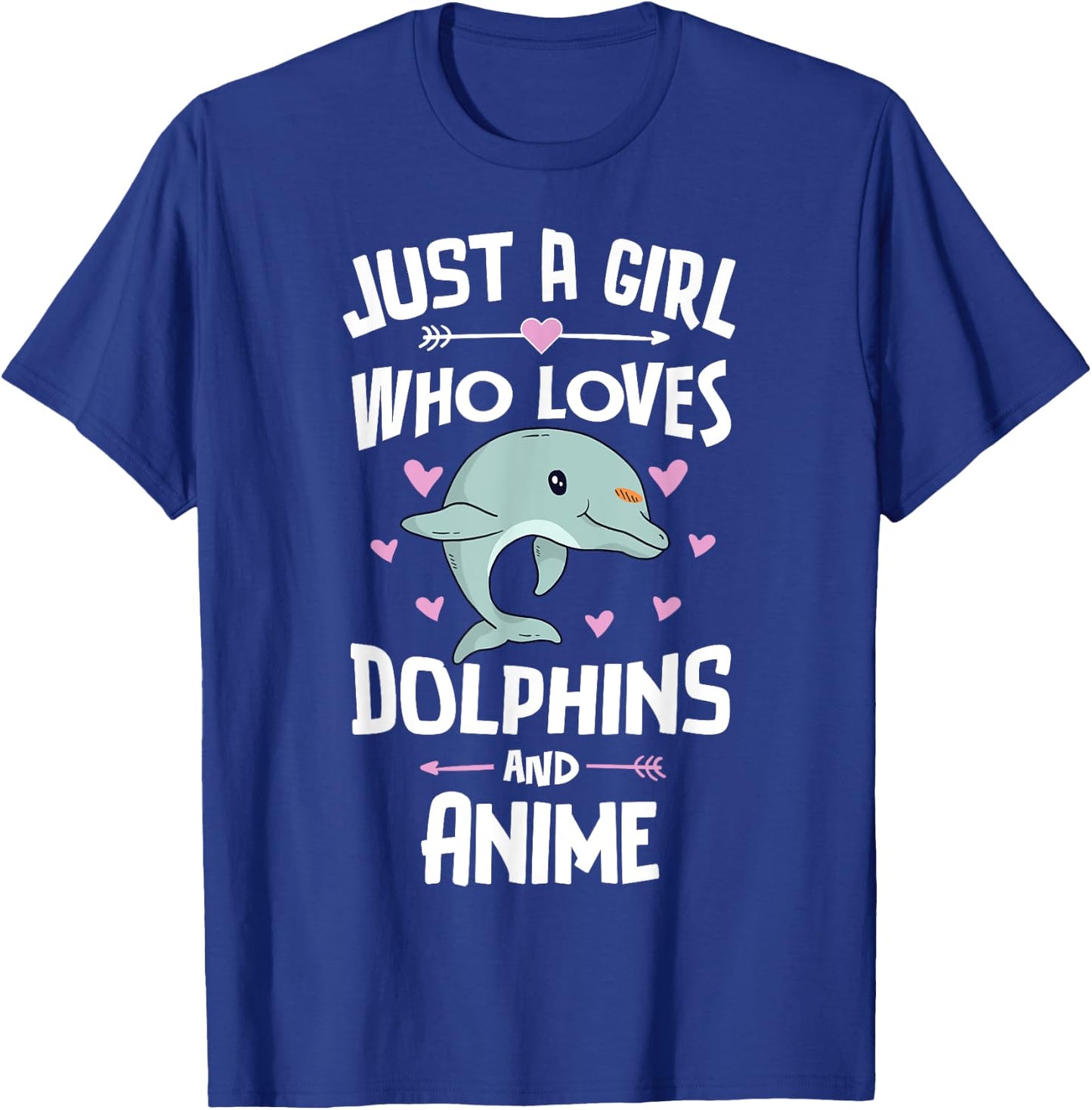 Just A Girl Who Loves Dolphins And Anime Gift Women T-Shirt - T-Shirt | Royal