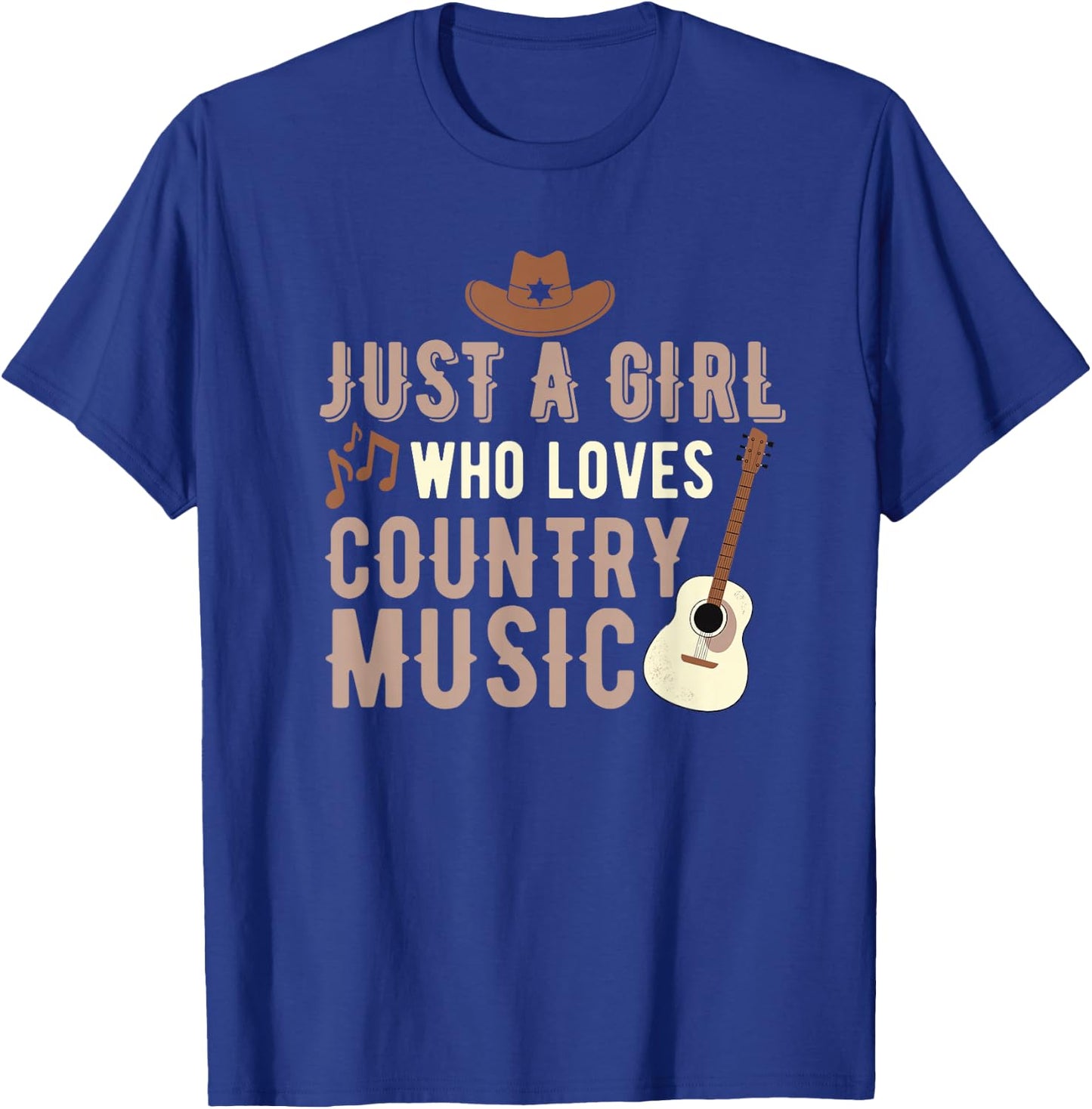 Just A Girl Who Loves Country Music Small T-Shirt - T-Shirt | Royal