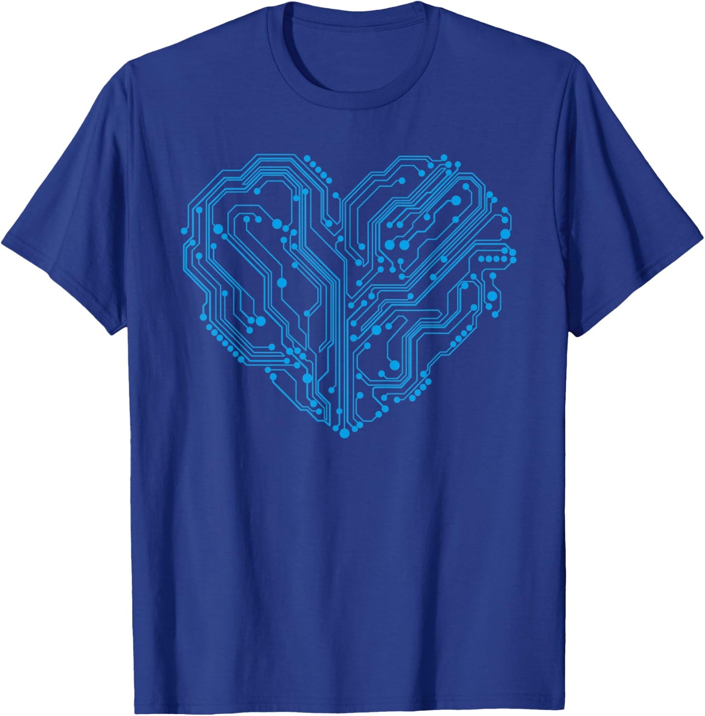 Cyber Circuit Heart Valentines Day Engineer Programmer Coder T-Shirt - T-Shirt | Royal