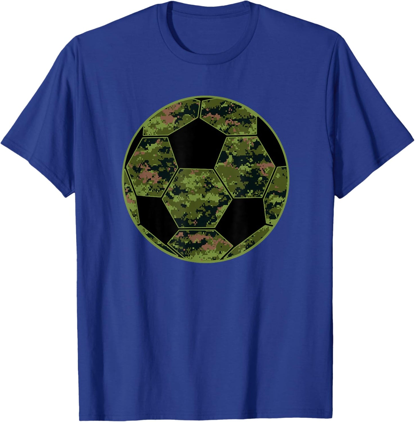 Green Camo Camouflage Soccer Ball T-Shirt - T-Shirt | Royal