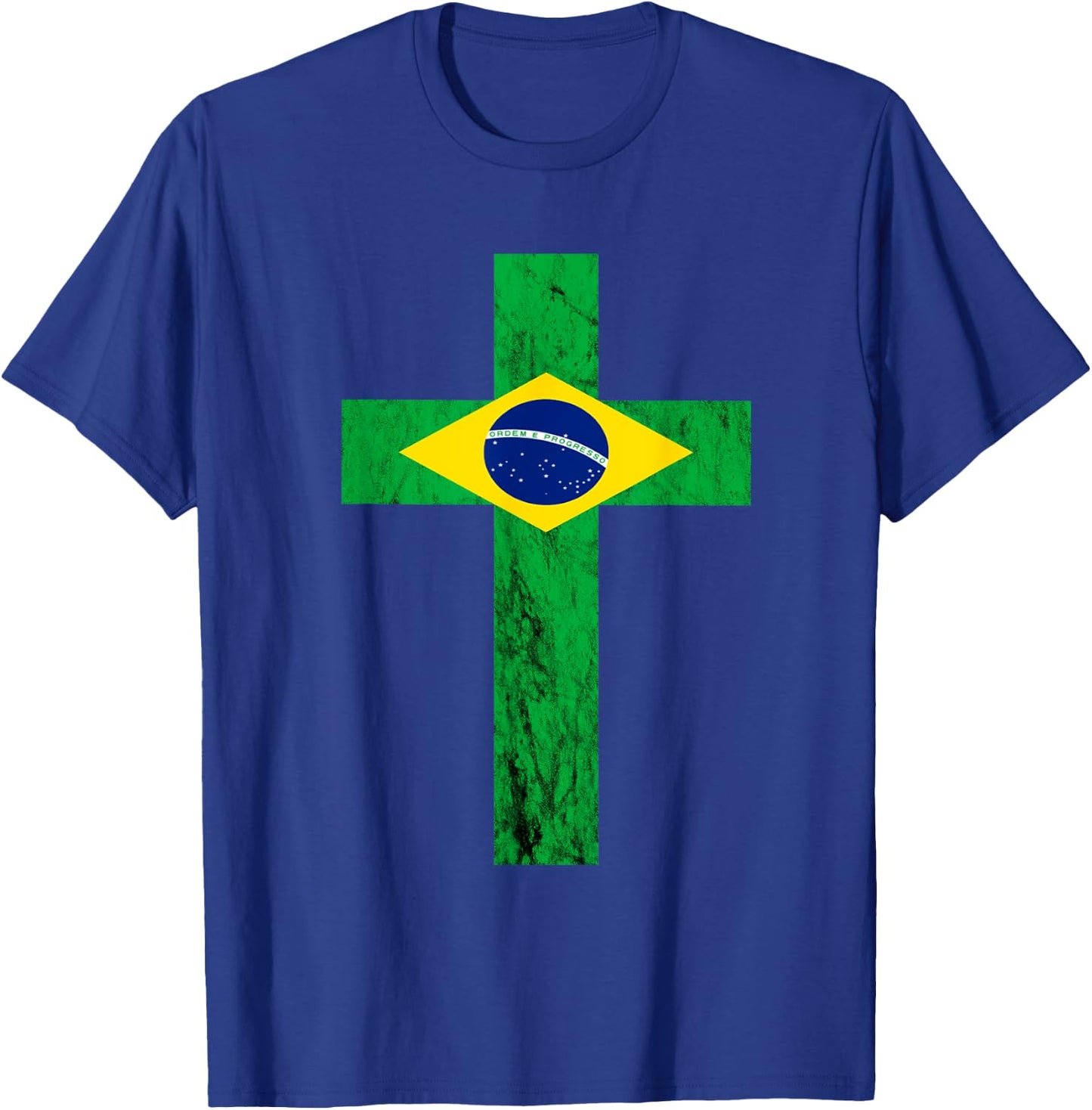 Brazil Jesus Cross Brazileiro Christian T-Shirt - T-Shirt | Royal