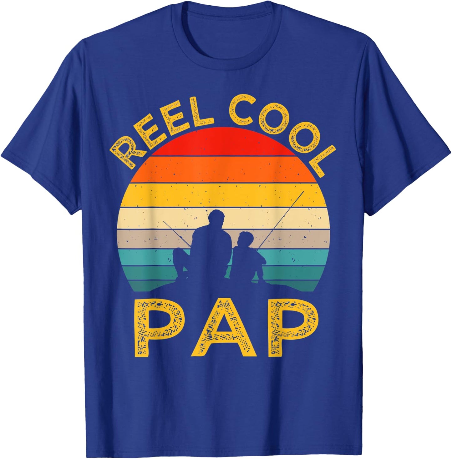 Reel Cool PAP Fishing Daddy Vintage Grandpa Fathers Day T-Shirt - T-Shirt | Royal