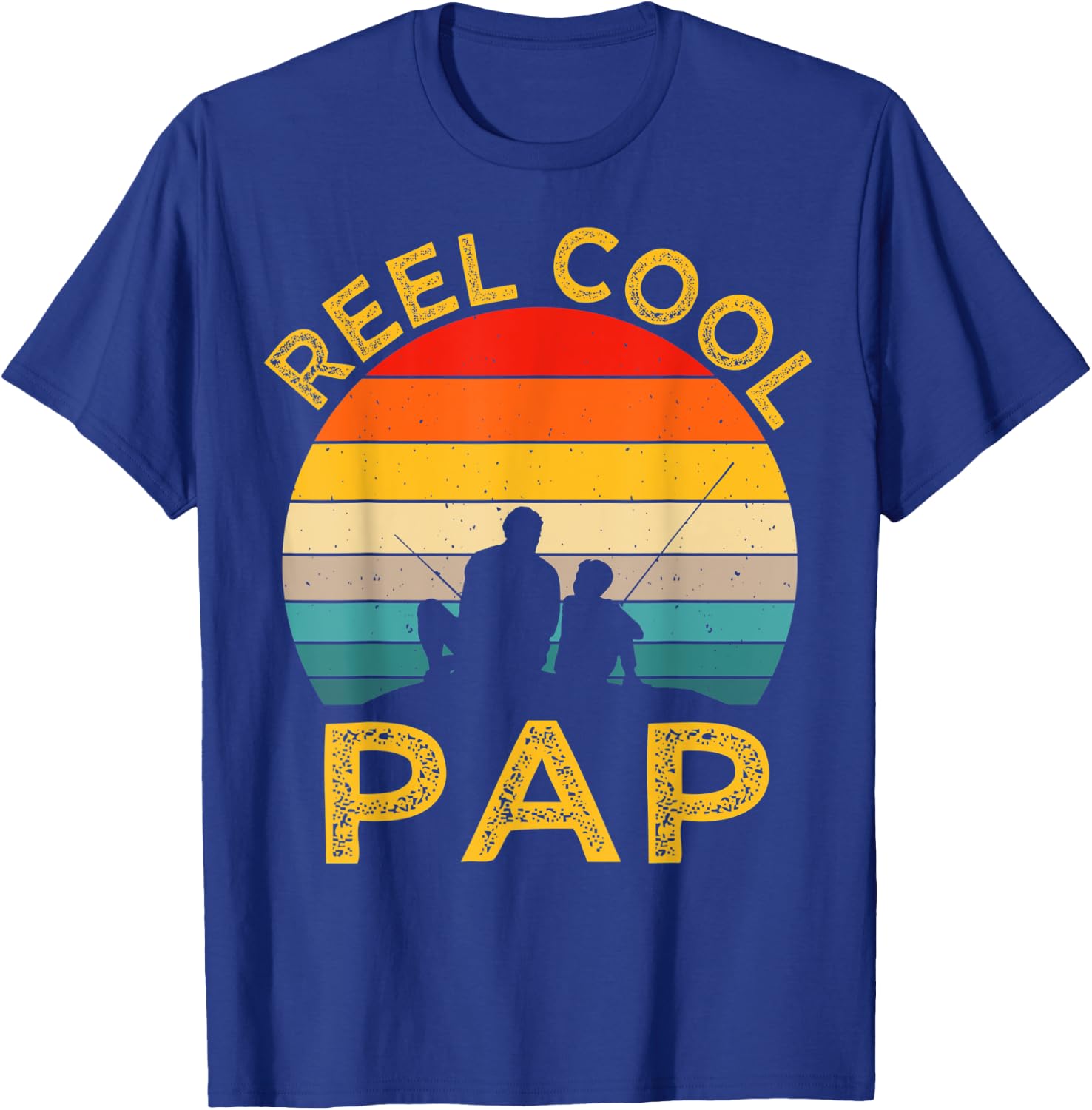 Reel Cool PAP Fishing Daddy Vintage Grandpa Fathers Day T-Shirt - T-Shirt | Royal