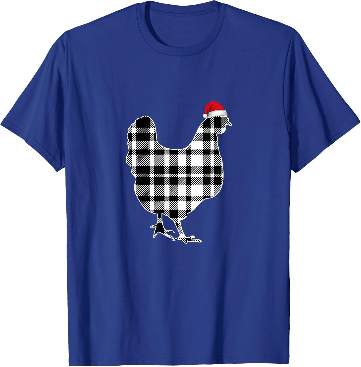 Chicken Christmas Shirt Black And White Buffalo Plaid Pajama T-Shirt - T-Shirt | Royal