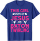 This Girl runs on Jesus and Baton Twirling T-Shirt - T-Shirt | Royal