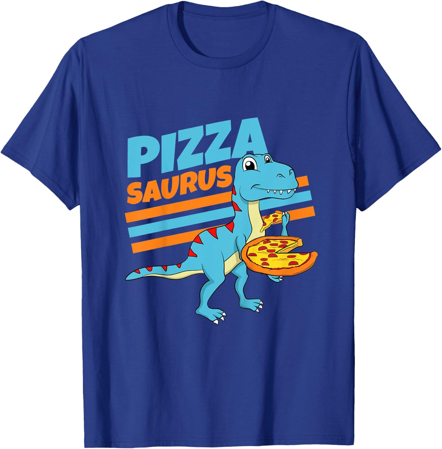 Kids Pizzasaurus Pizza Dino Dinosaur T-Rex Pizza For Toddler Boy T-Shirt - T-Shirt | Royal