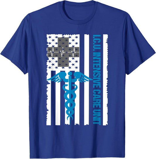ICU Nurse Intensive Care Unit Staff Shirt T-Shirt - T-Shirt | Royal