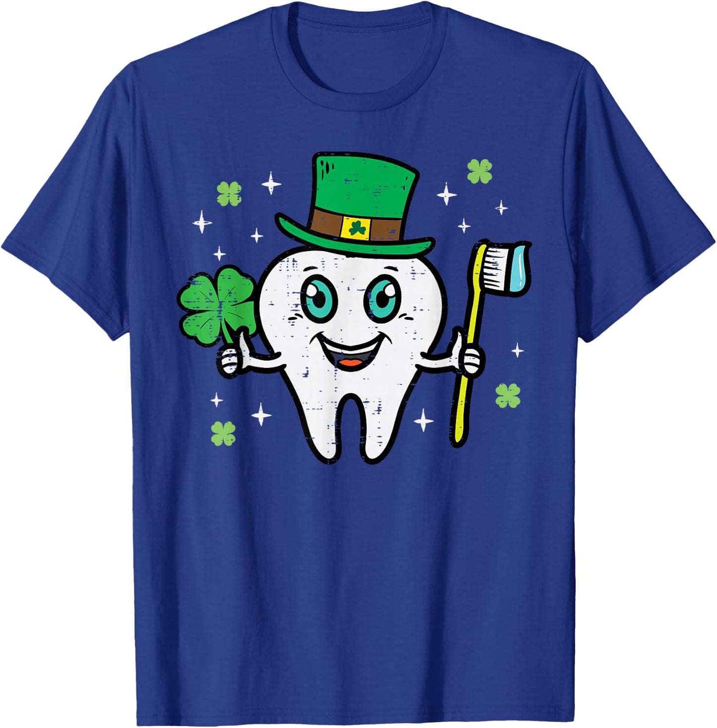 St Patricks Day Dental Tooth Saint Paddys Dentist Men Women T-Shirt - T-Shirt | Royal