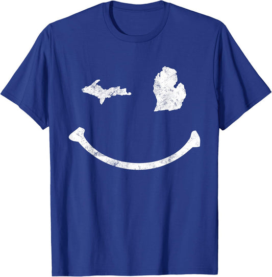 Cute Winking Michigan T Shirt MI Native Michigander Gift T-Shirt - T-Shirt | Royal