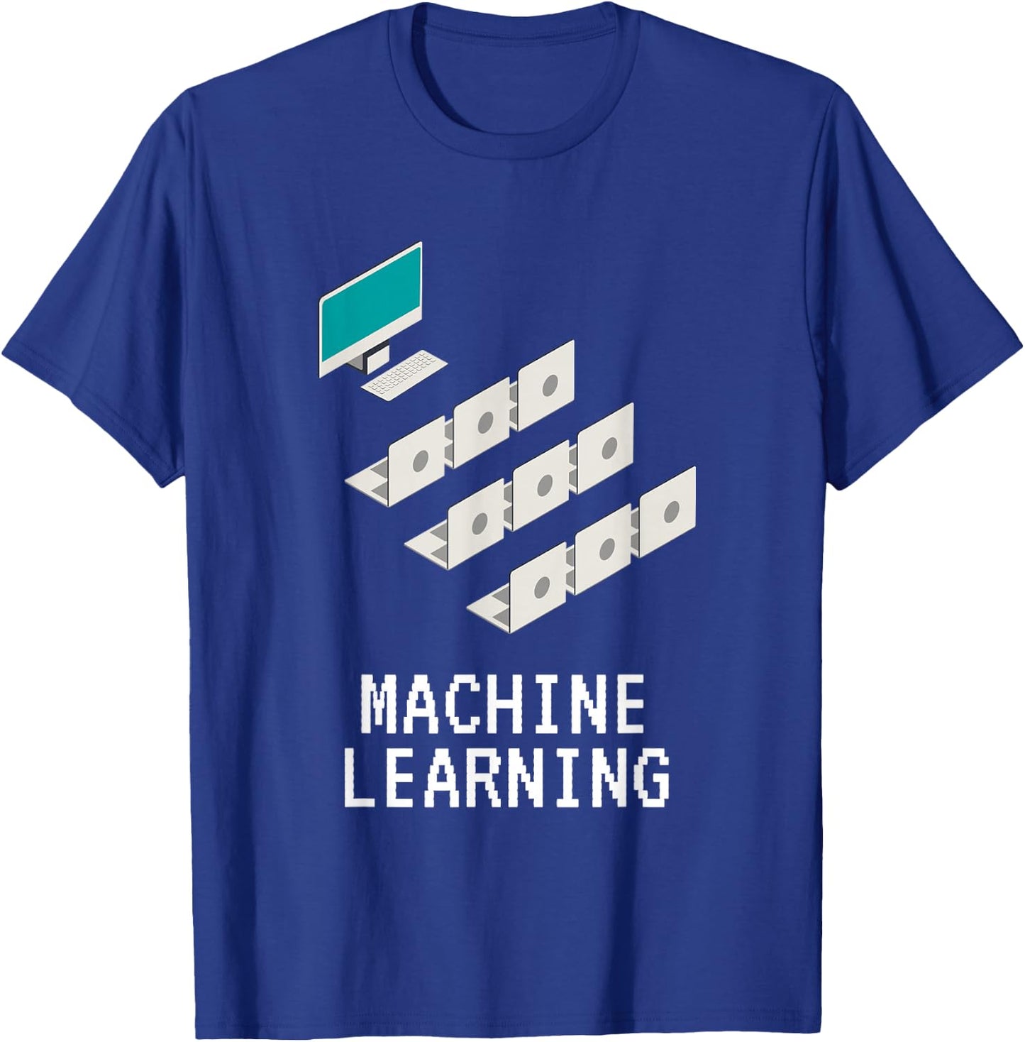 Funny Notebooks Looking At PC Machine Learning AI Joke T-Shirt - T-Shirt | Royal