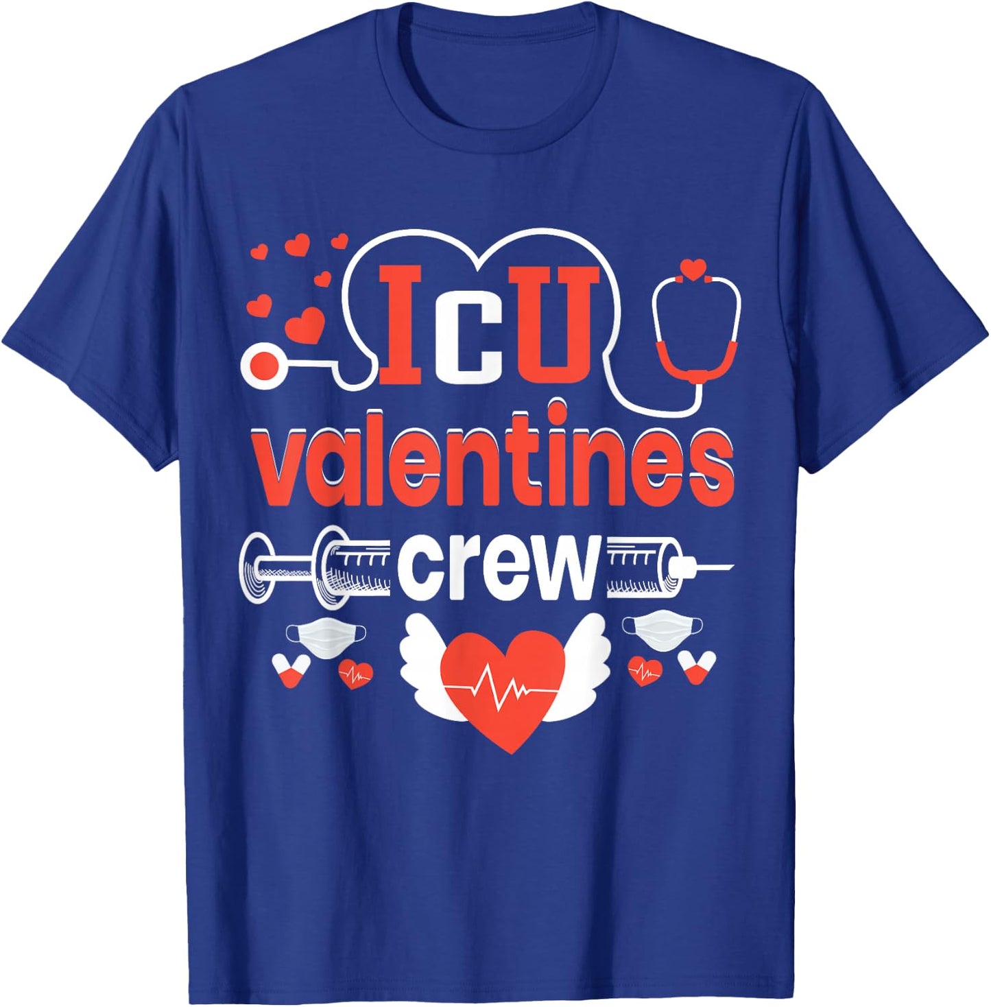 ICU Valentines Day Crew | Nurse T-Shirt - T-Shirt | Royal
