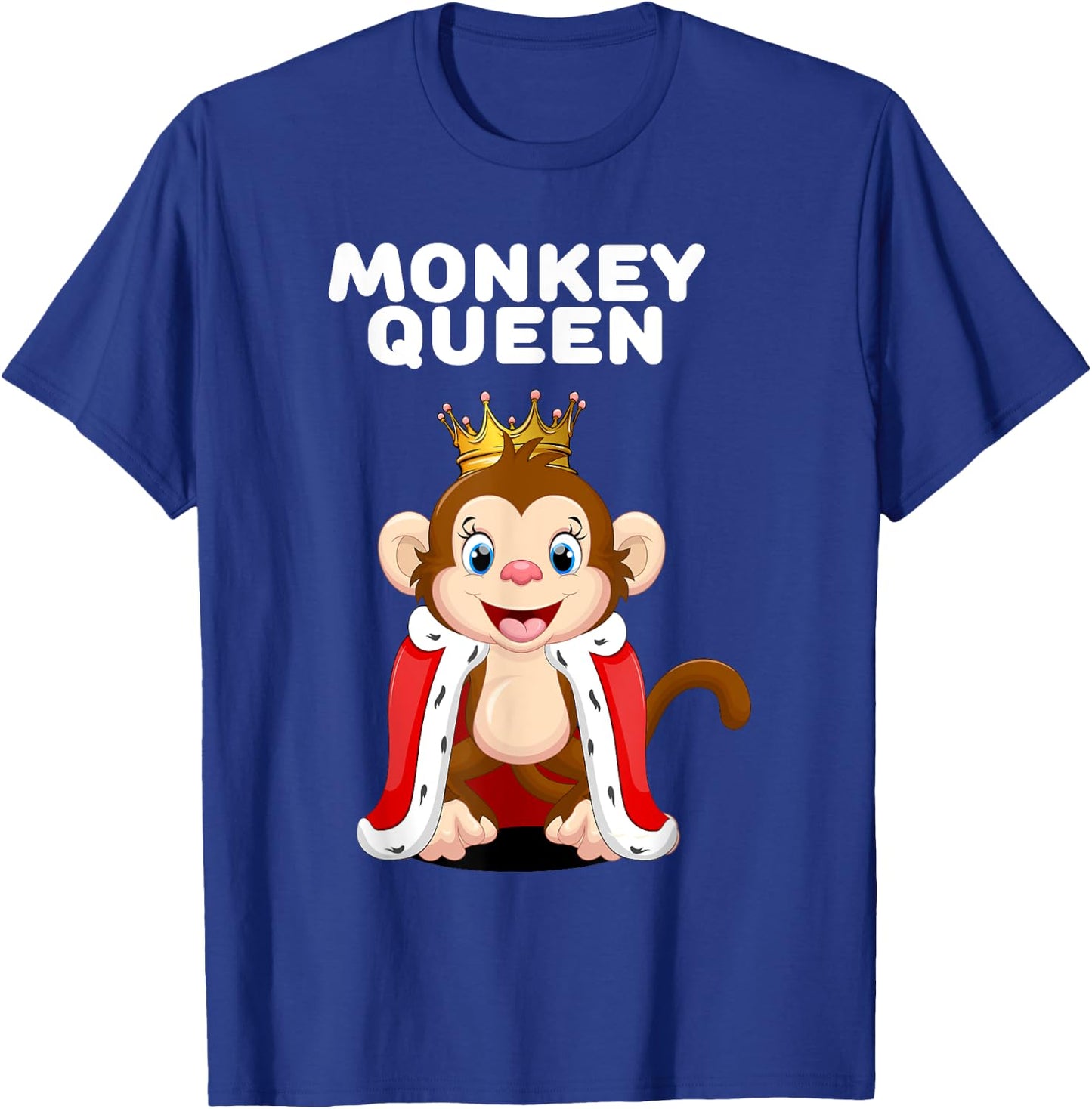 Monkey Shirts for Girls Monkey Queen | Black Cartoon Monkey T-Shirt - T-Shirt | Royal