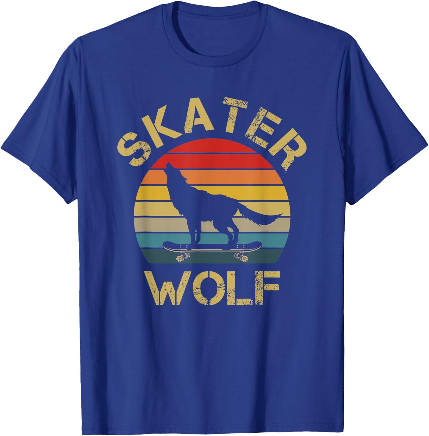 I Like Wolf Skateboard Skater Wolf Skating Wolves Lover Cute T-Shirt - T-Shirt | Royal