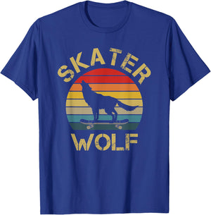 I Like Wolf Skateboard Skater Wolf Skating Wolves Lover Cute T-Shirt - T-Shirt | Royal