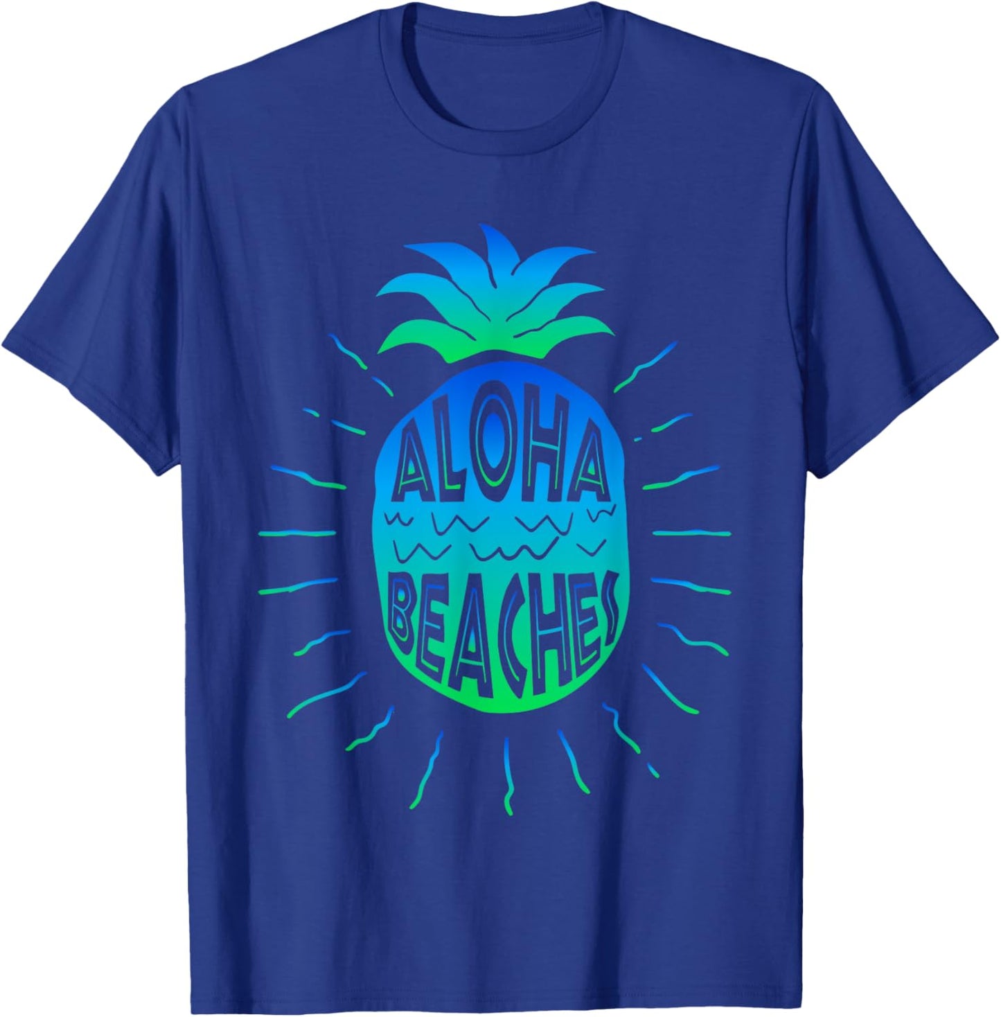 Aloha Beaches | Hawaii Beach Summer Vacation Men Women Gifts T-Shirt - T-Shirt | Royal