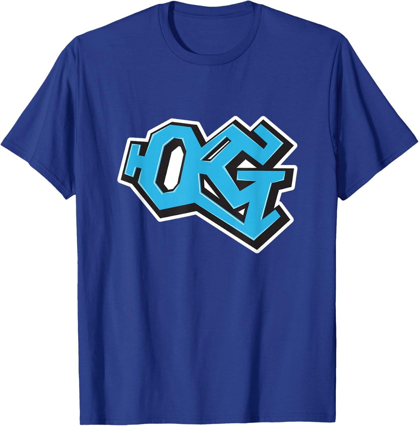 Graffiti Style Electric Blue 'OG' Gangsta T-Shirt - T-Shirt | Royal