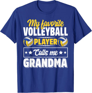 My Favorite Volleyball Player Calls Me Grandma Mother's Day T-Shirt - T-Shirt | Royal