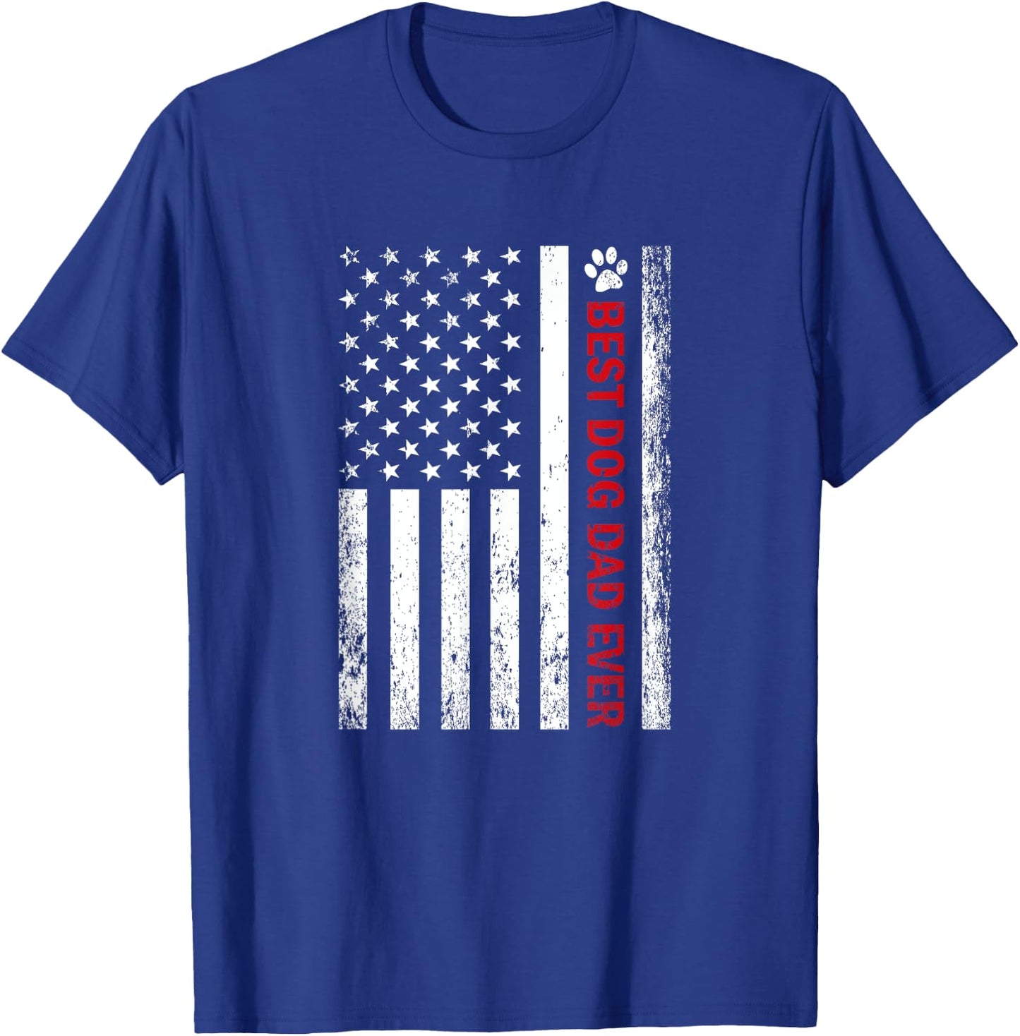 Best Dog Dad Ever American Flag T-Shirt - T-Shirt | Royal