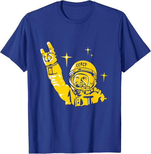 CCCP, USSR, Gagarin | Astronaut, Rock T-Shirt - T-Shirt | Royal