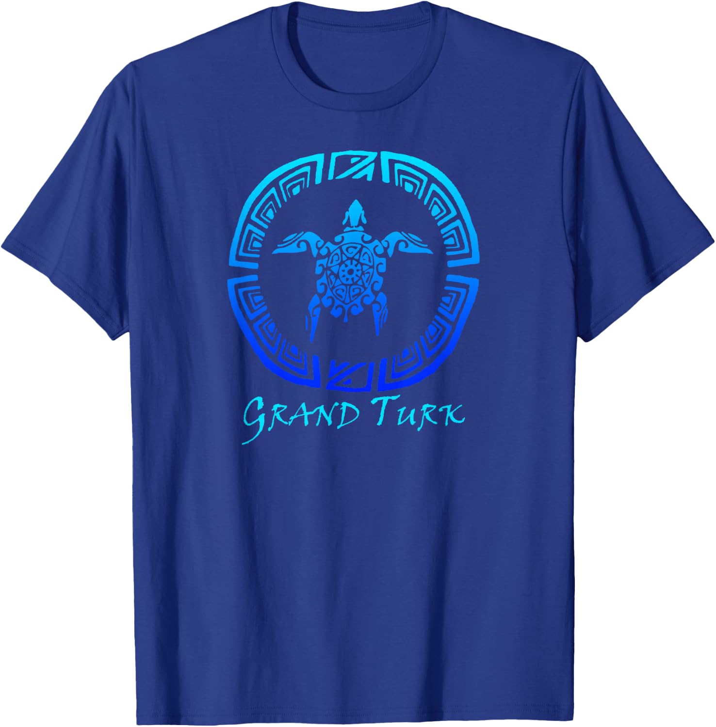 Grand Turk, Turks & Caicos Vintage Tribal Turtle Vacation T-Shirt - T-Shirt | Royal