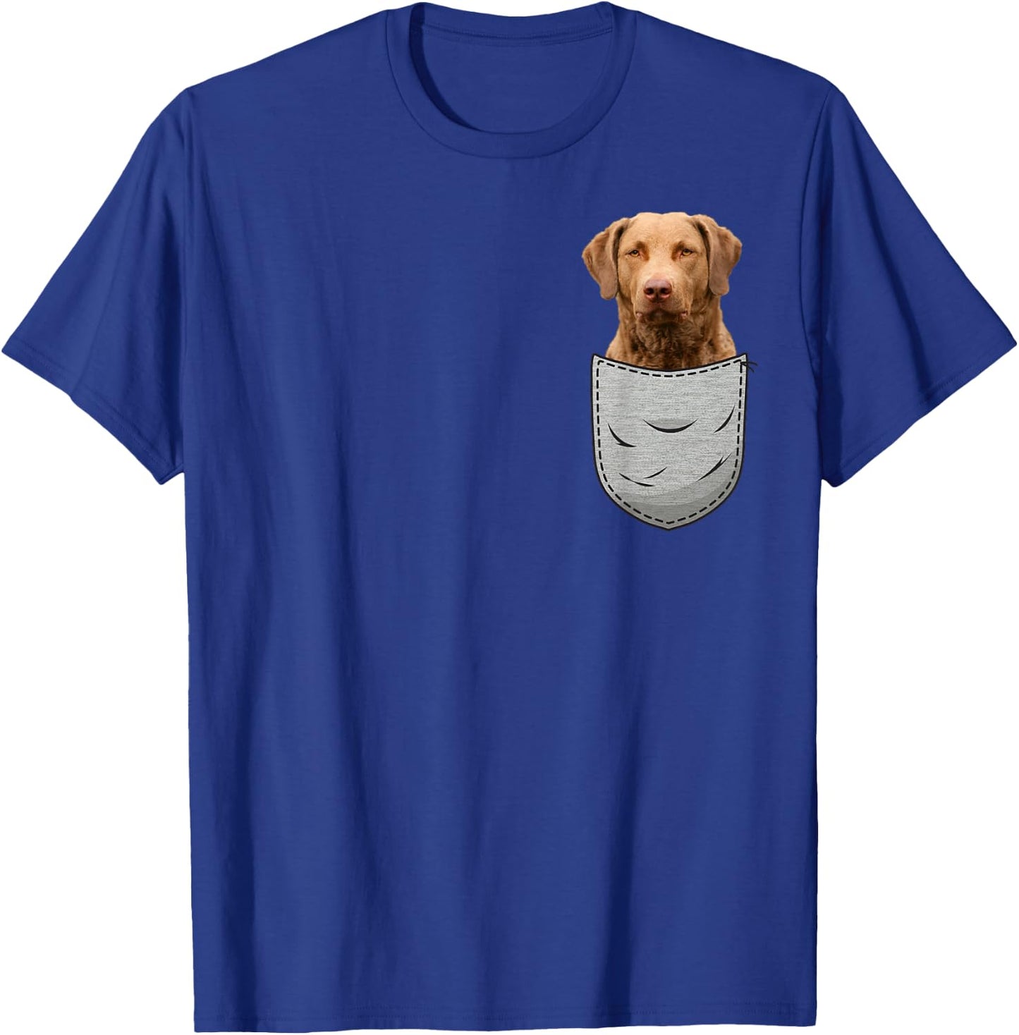 Chessie Chesapeake Bay Retriever CBR Chest Pocket T-Shirt - T-Shirt | Royal