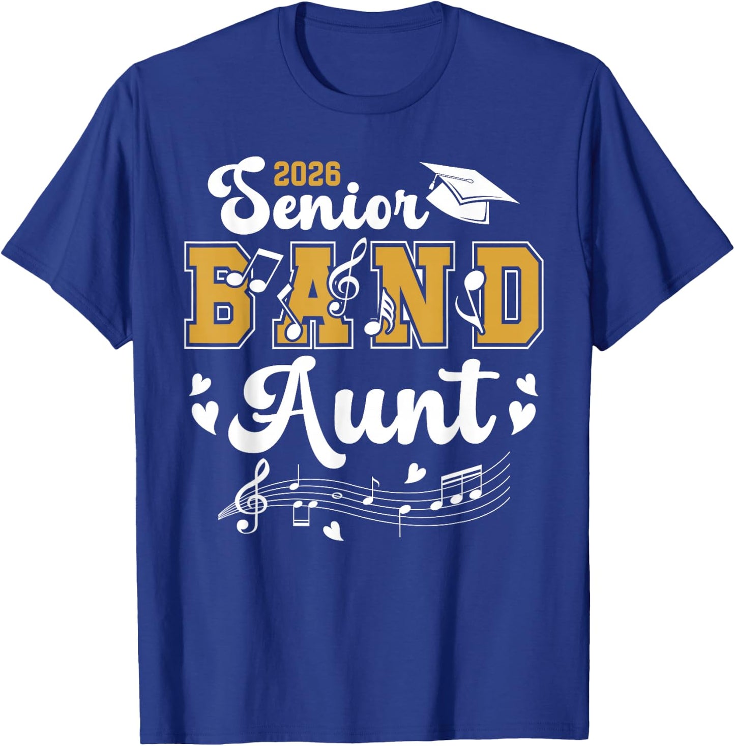 Senior Band Aunt 2026 Senior Marching Band Aunt 2026 T-Shirt - T-Shirt | Royal