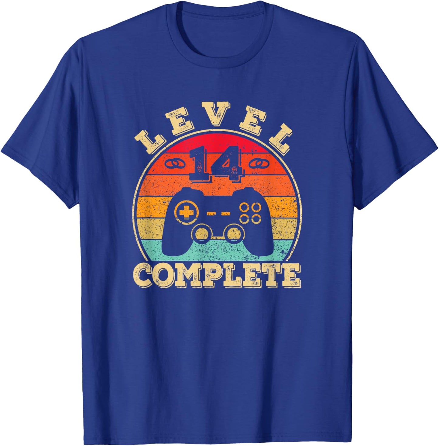 14th Wedding Anniversary | 14 Years Married Man | Level 14 T-Shirt - T-Shirt | Royal