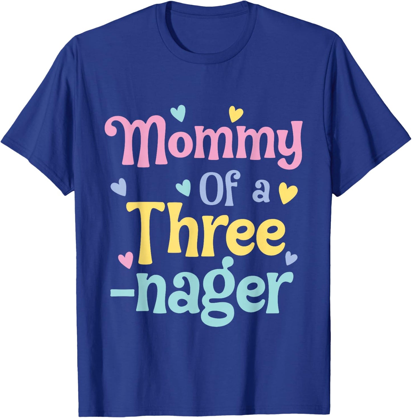 Mommy of A Threenager, 3rd Birthday Matching Family Party T-Shirt - T-Shirt | Royal