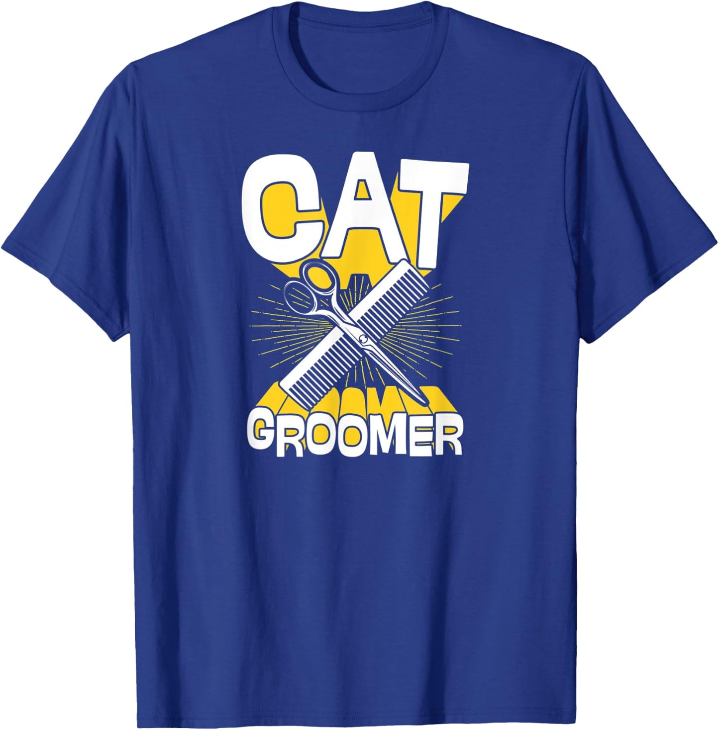 Cat Groomer Cute Retro Vintage Style Funny Comb Scissors Women T-Shirt - T-Shirt | Royal