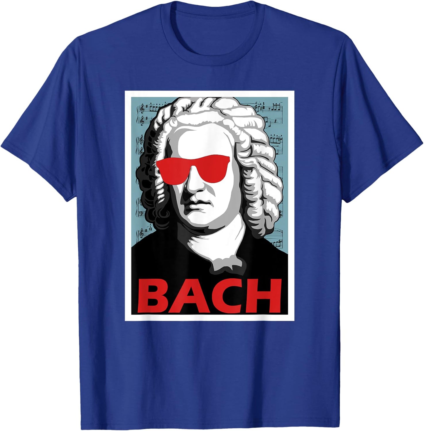 Johann Sebastian Bach Poster Style Graphic T-Shirt - T-Shirt | Royal