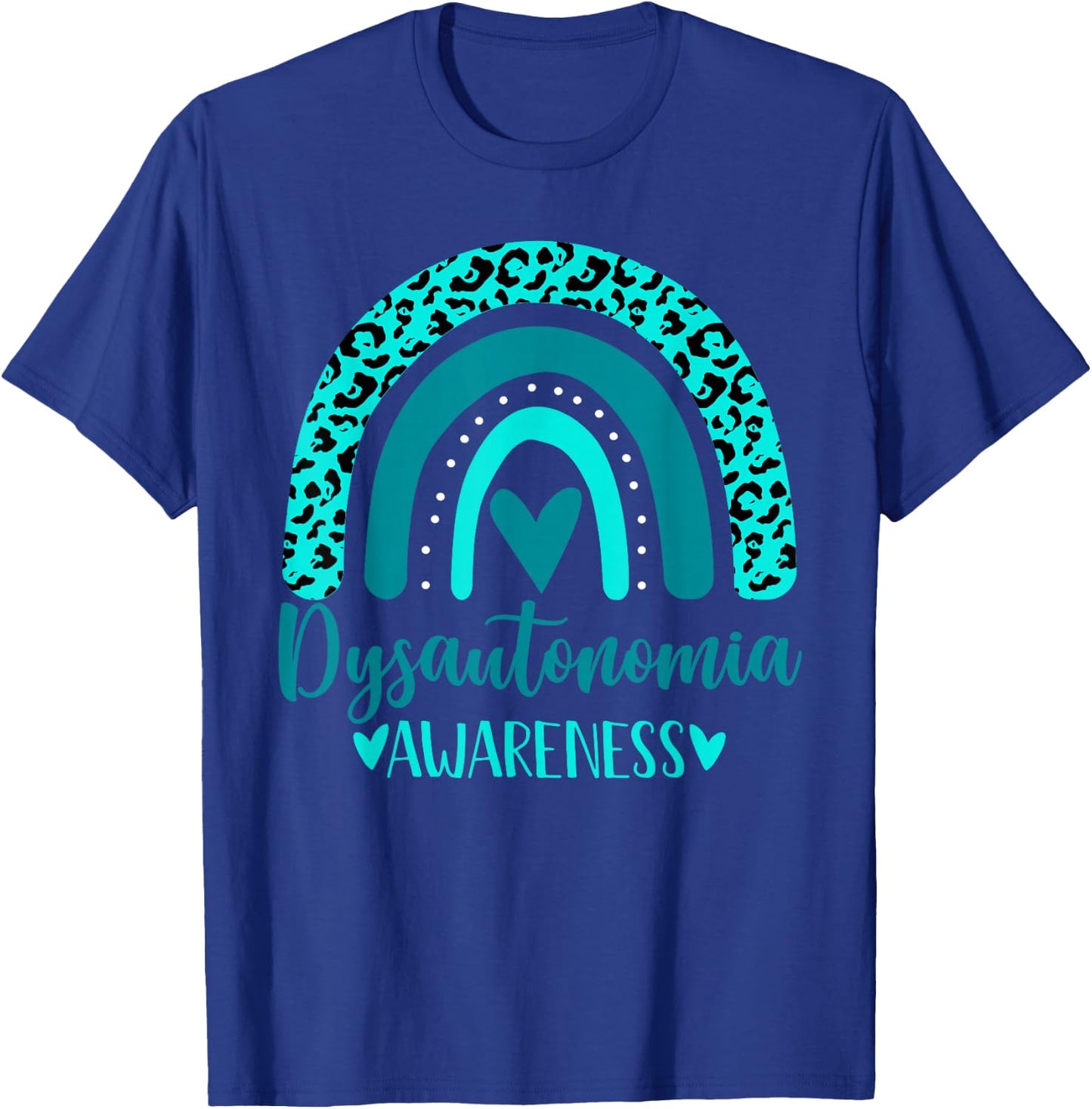 we wear Turquoise Rainbow awsewome Dysautonomia Awareness T-Shirt - T-Shirt | Royal