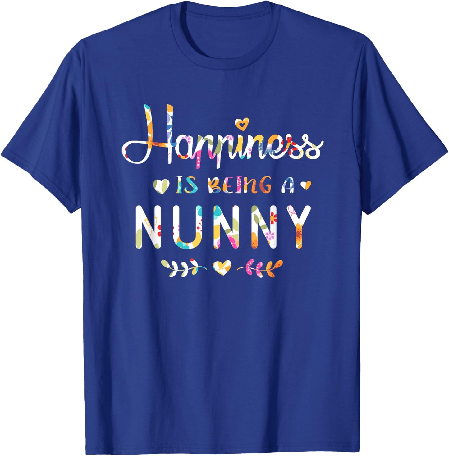 Happiness Is Being a Nunny Cute Grandma Christmas gift T-Shirt - T-Shirt | Royal