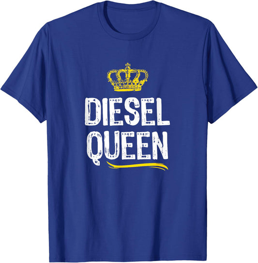 Diesel Queen Women Girls Trucker Truck Driver Funny Gift T-Shirt - T-Shirt | Royal