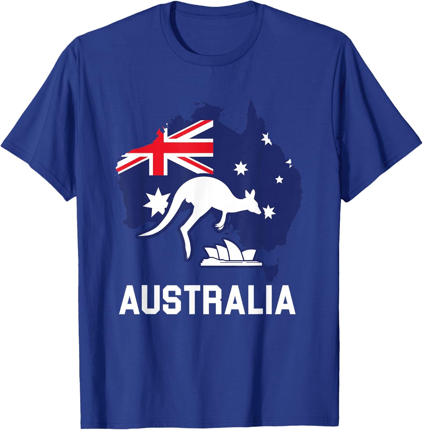 Australia Country Map Australian Kangaroo Melbourne Aussie T-Shirt - T-Shirt | Royal