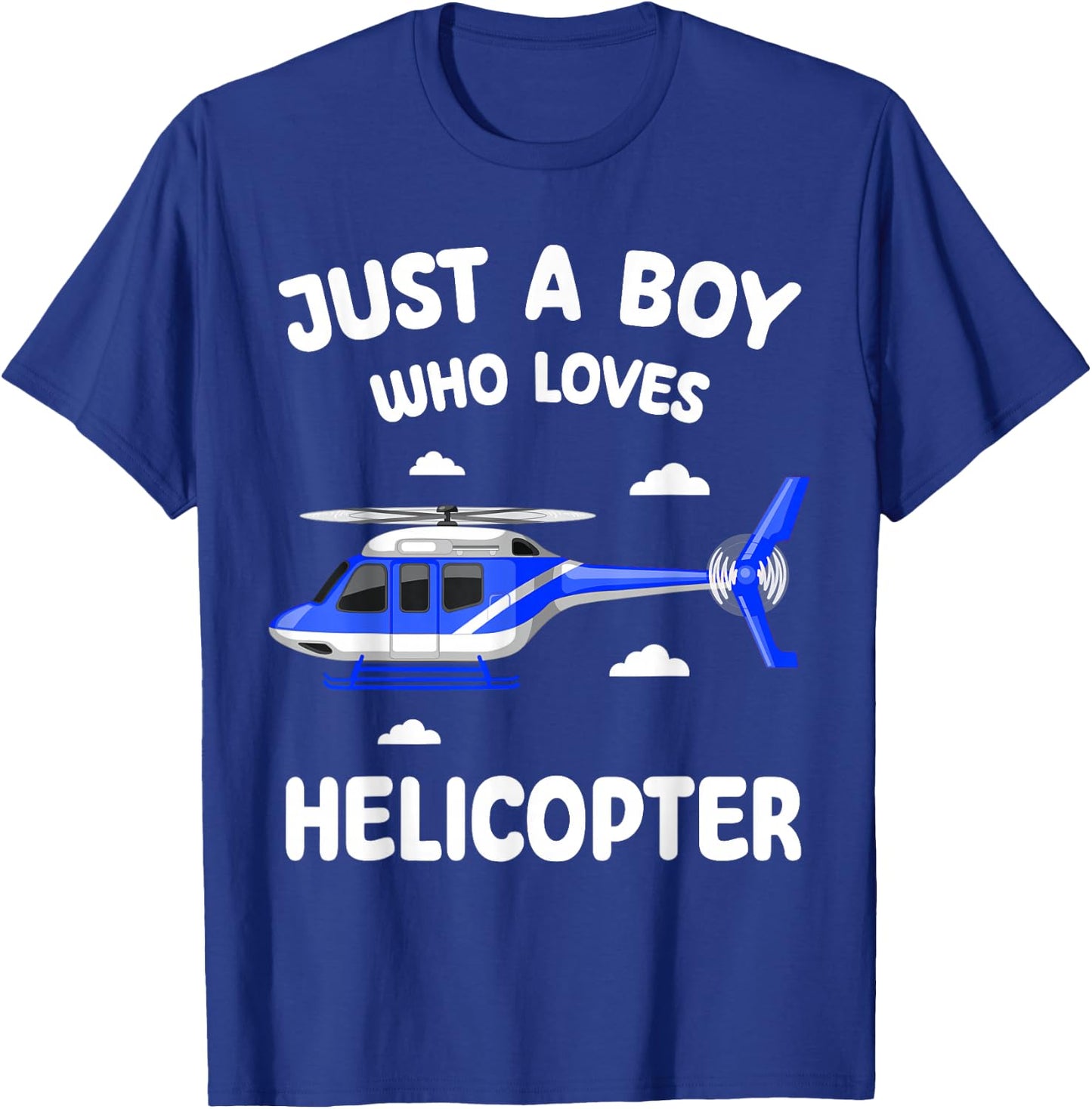 Just A Boy Who Loves Helicopters Toddler Kids Aviator Pilot T-Shirt - T-Shirt | Royal