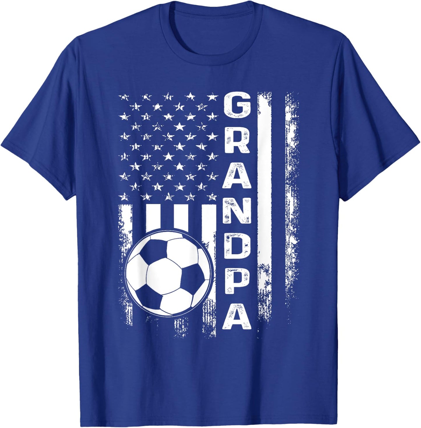 Soccer Grandpa American Flag Vintage Christmas Xmas Women Kids Men T-Shirt - T-Shirt | Royal