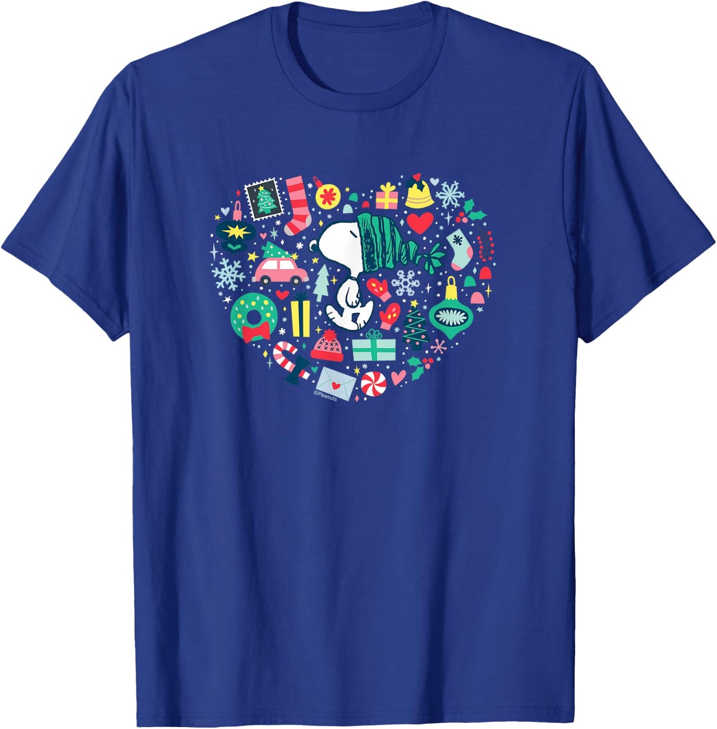 Peanuts - Snoopy Holiday Icons Heart T-Shirt - T-Shirt | Royal