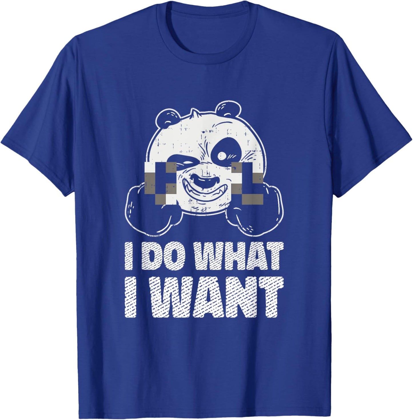 I Do What I Want Sassy Panda Bear Censored Middle Finger Fun T-Shirt - T-Shirt | Royal
