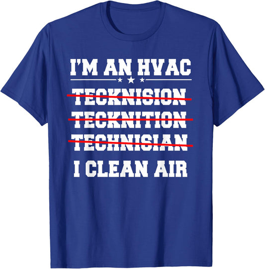 HVAC Technician Service HVACR Tech Work Mechanic Installer T-Shirt - T-Shirt | Royal