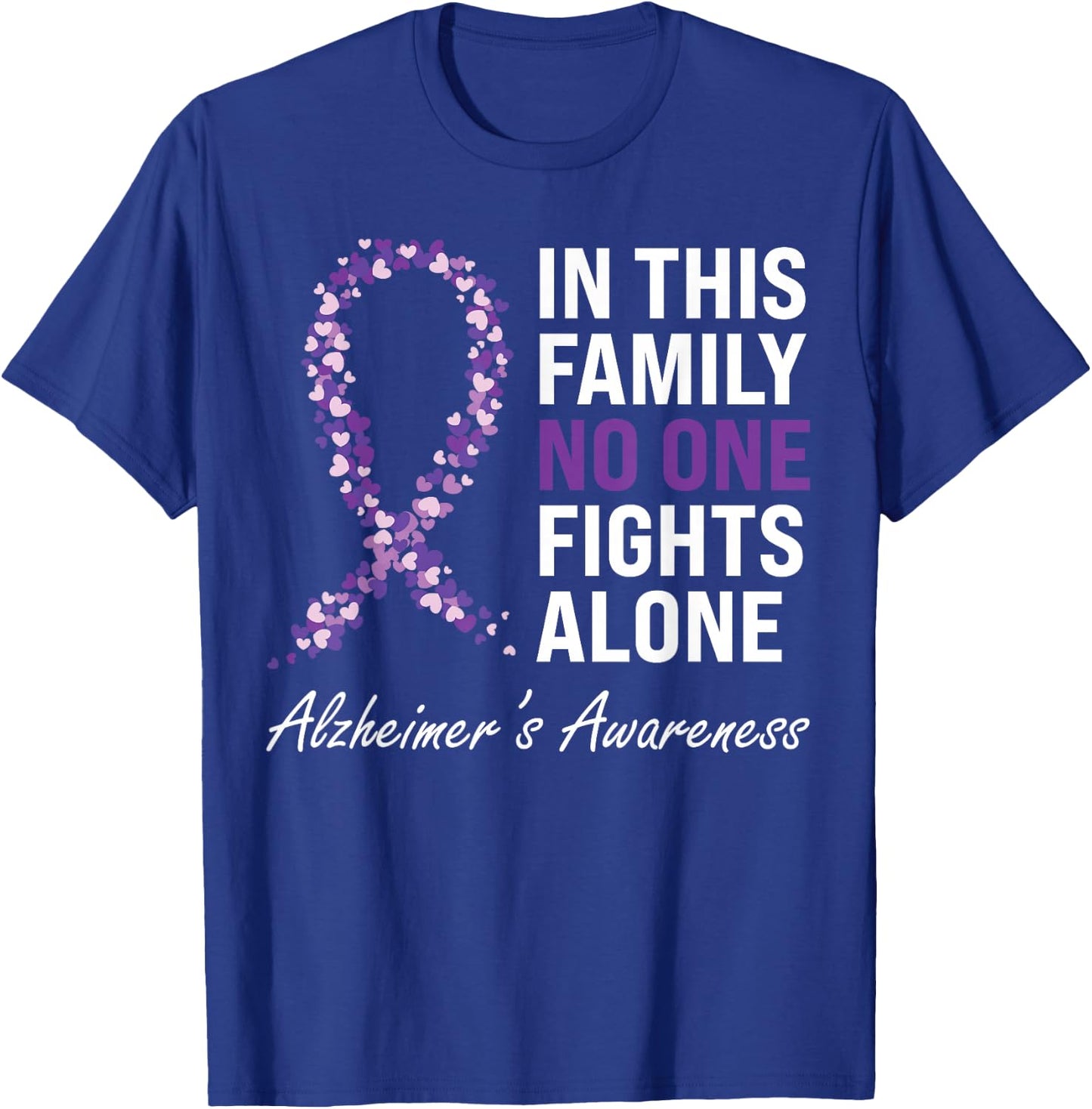 Alzheimer's Awareness Purple Ribbon Dementia Mom Dad Grandpa T-Shirt - T-Shirt | Royal