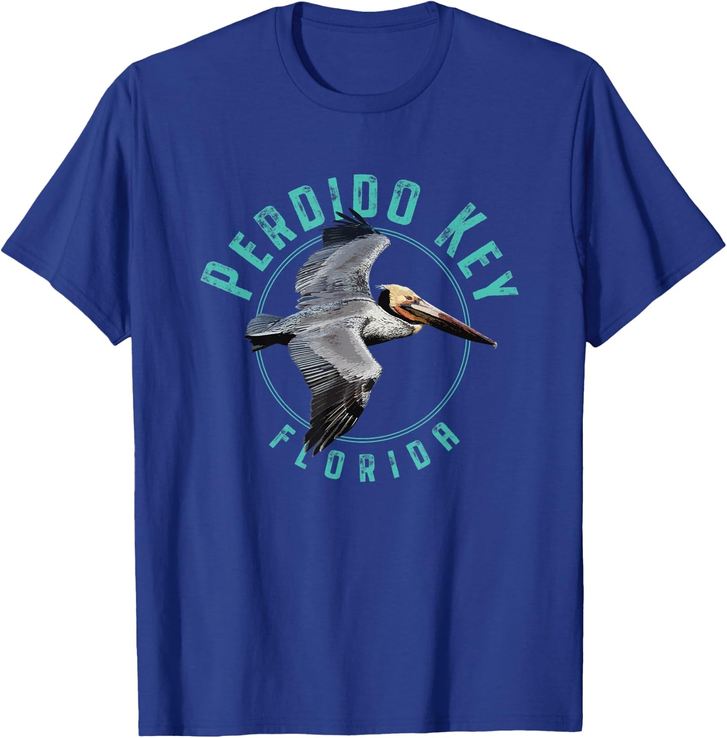 Perdido Key Florida Pelican Design T-Shirt - T-Shirt | Royal
