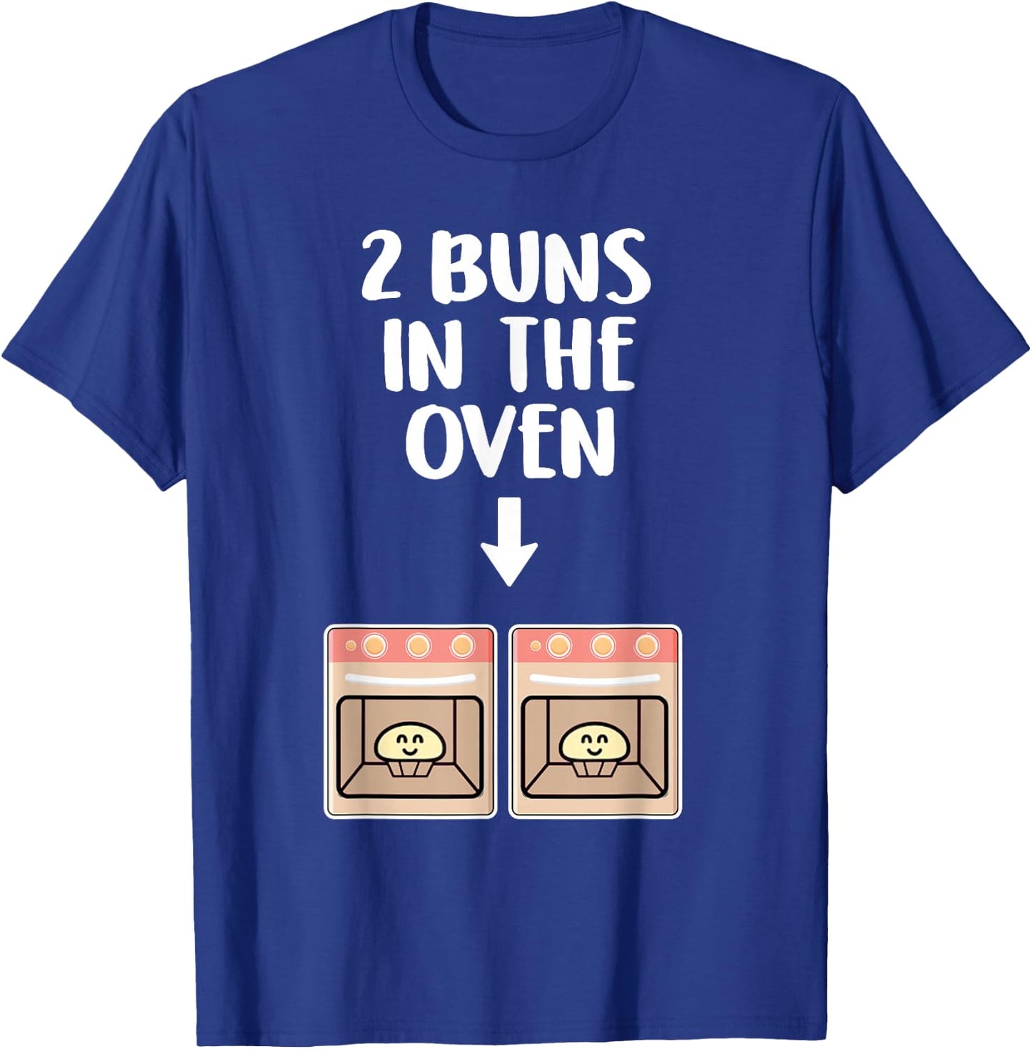 Buns In The Oven Twins Pregnancy Announcement Gender Reveal T-Shirt - T-Shirt | Royal