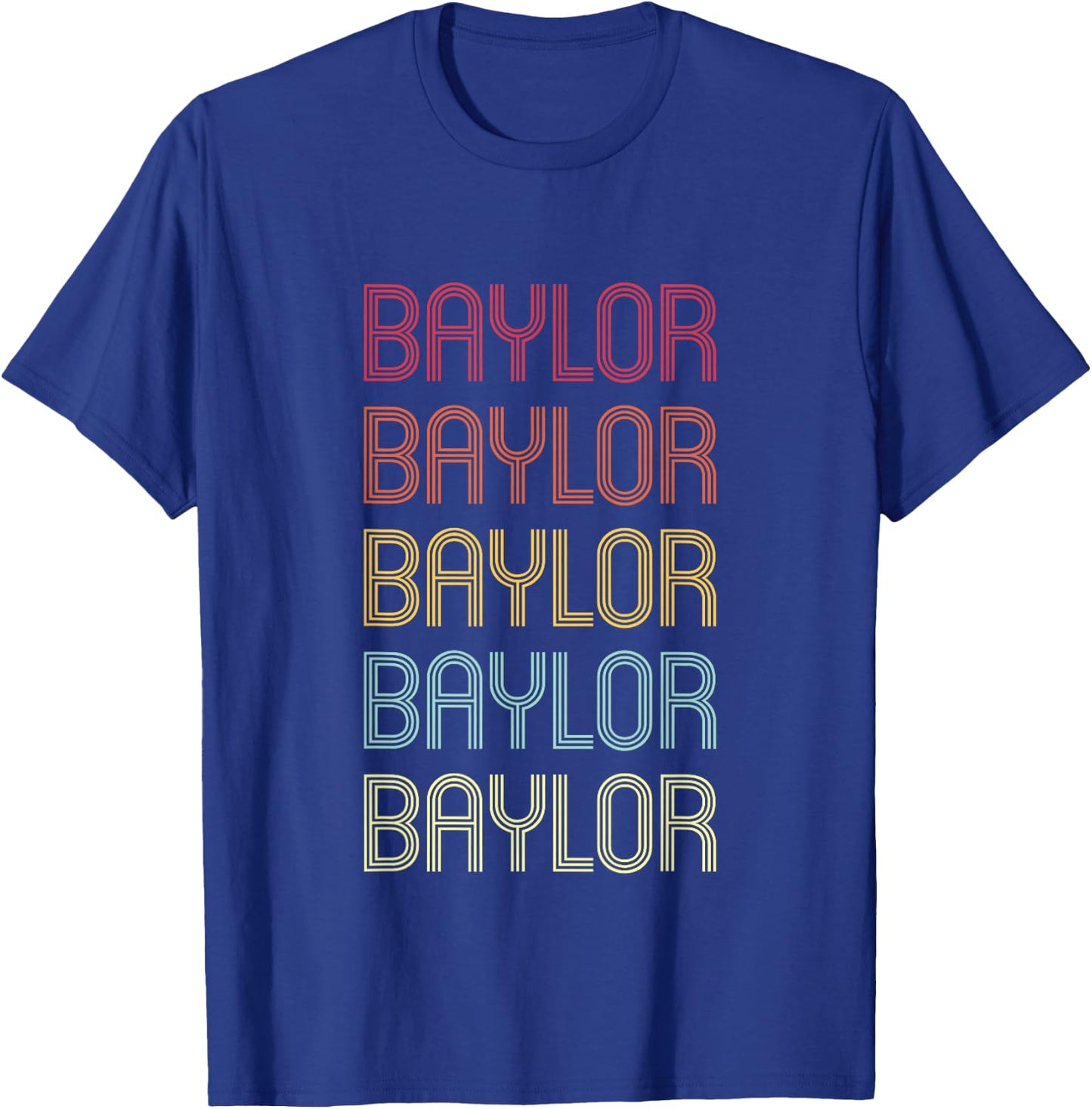 Baylor Retro Wordmark Pattern Vintage Personalized 70s T-Shirt - T-Shirt | Royal