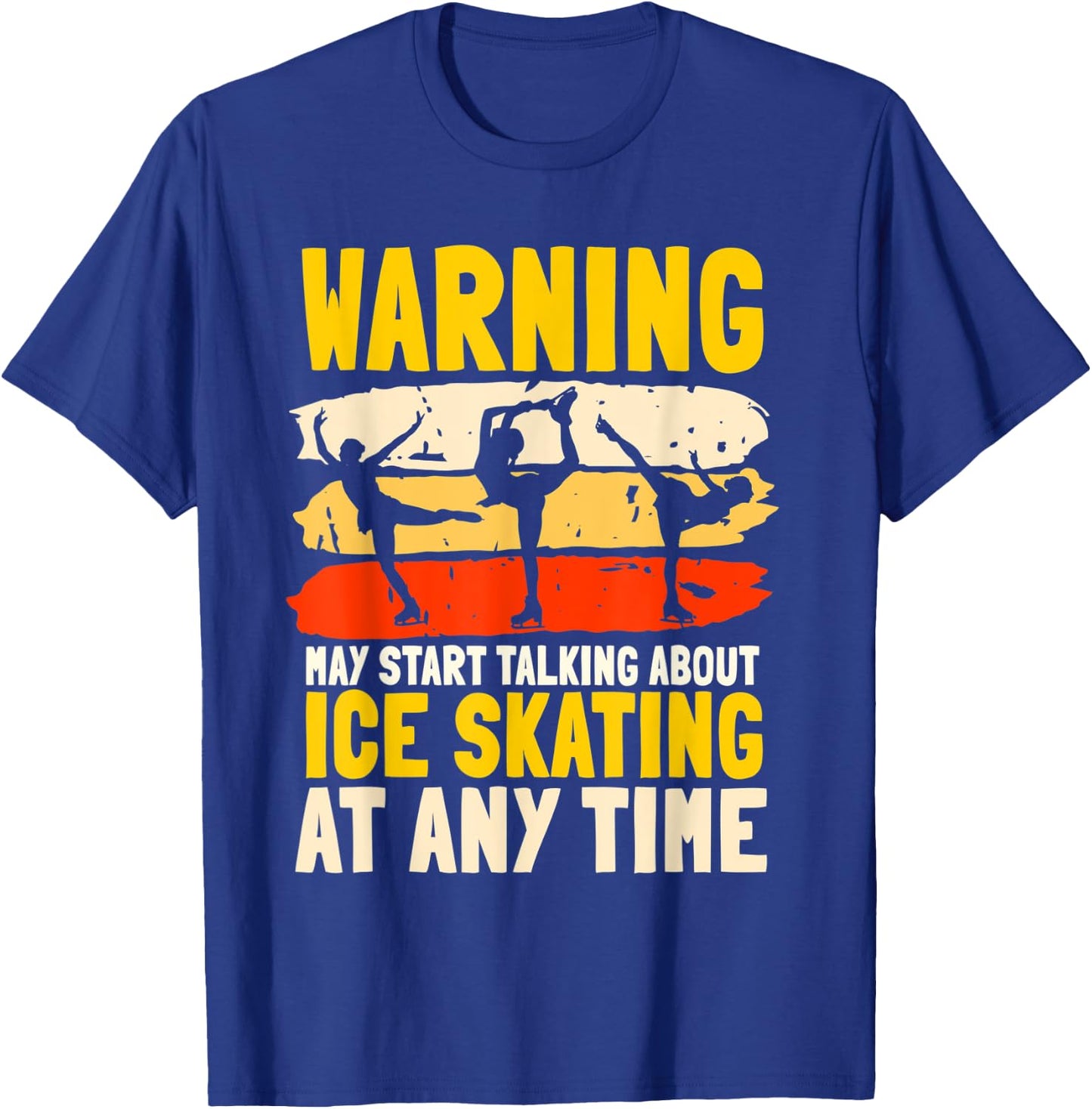 Ice Skating Retro Vintage Ice Skates Skating Sport T-Shirt - T-Shirt | Royal
