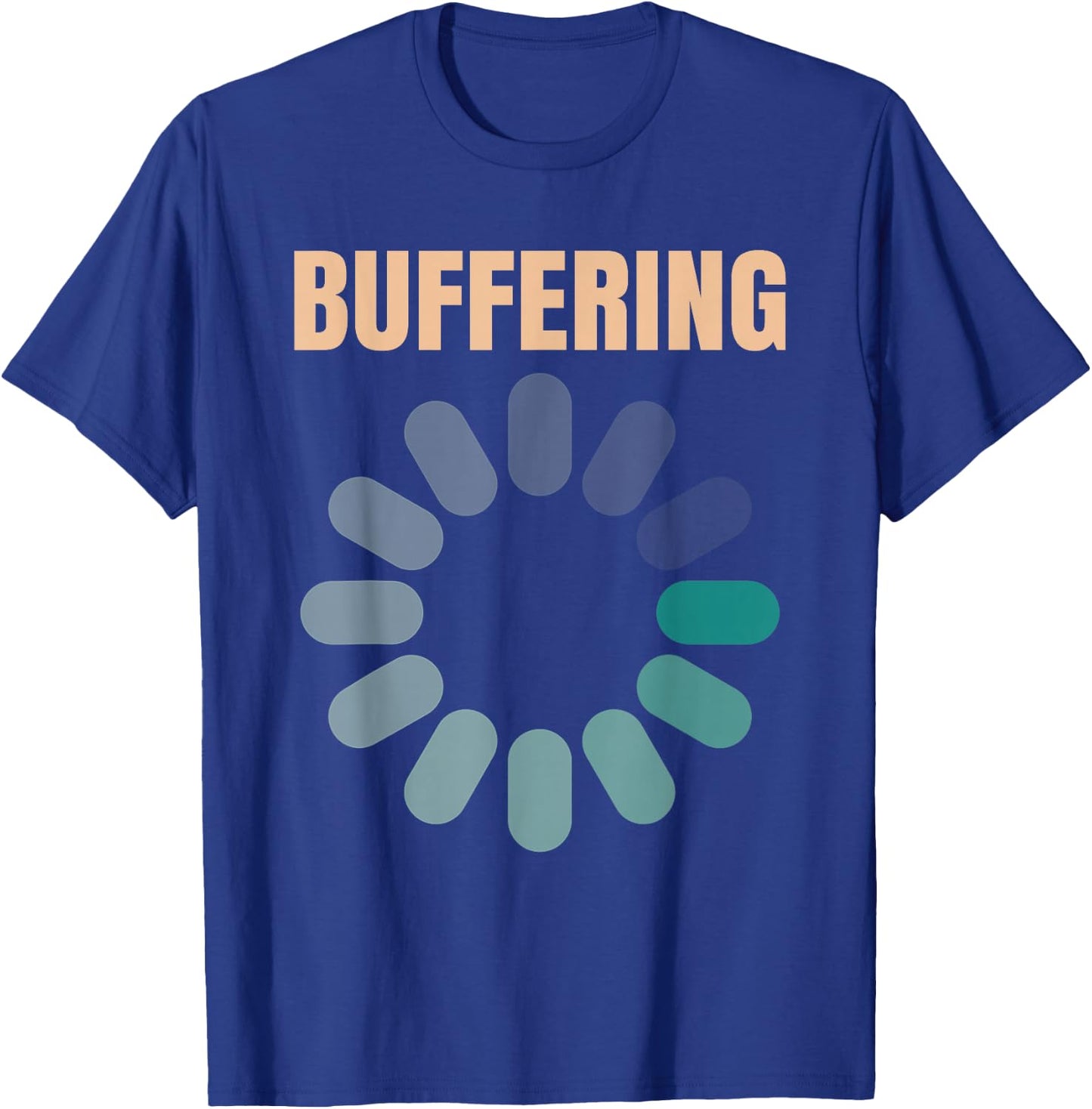 Buffering - Funny spinning computer loading & processing T-Shirt - T-Shirt | Royal