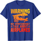 Funny Airplane Novelty Women Plane Aviation Pilot T-Shirt - T-Shirt | Royal