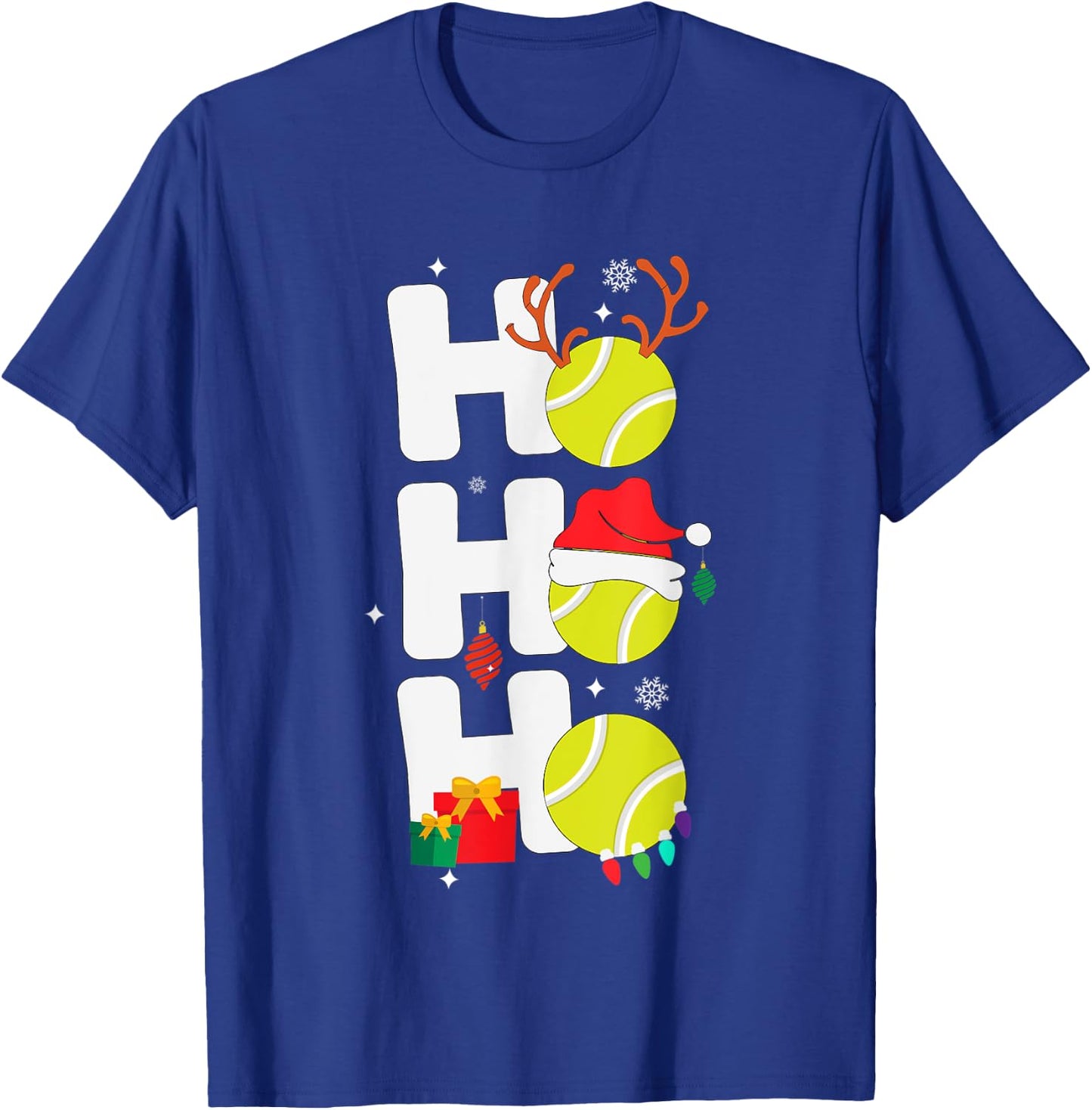 Christmas Funny Ho Ho Ho tennis Santa Lover T-Shirt - T-Shirt | Royal